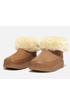 FitFlop GEN-FF  Mini Double-Faced Shearling Boots Tan