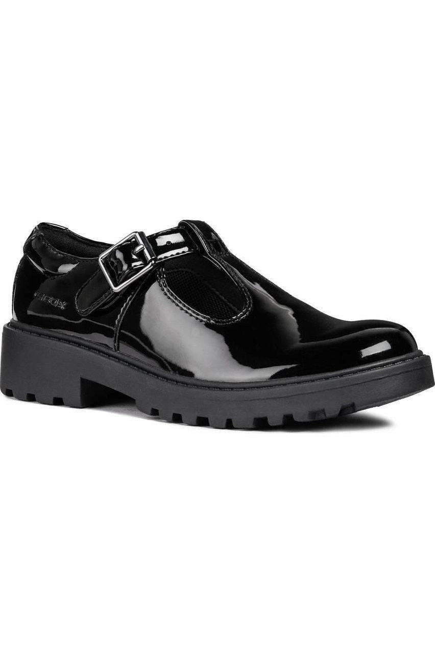 Geox Casey J8420E black patent Meeks Shoes