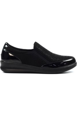 Lunar Hattie Black Wedge Shoe FLN053