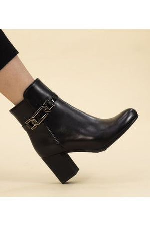 Lunar Lorraine Black Ankle Boot GLX005