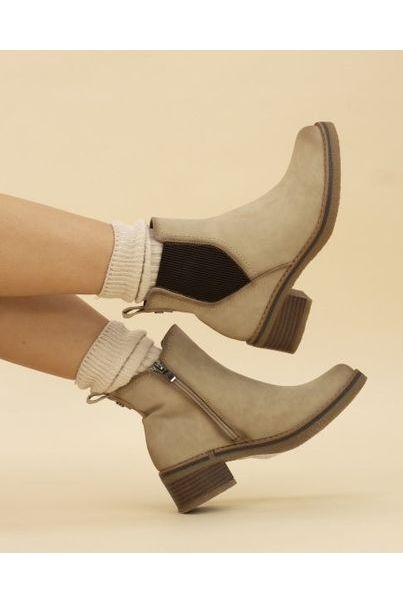 Lunar Tonia Beige Ankle Boot GLC002