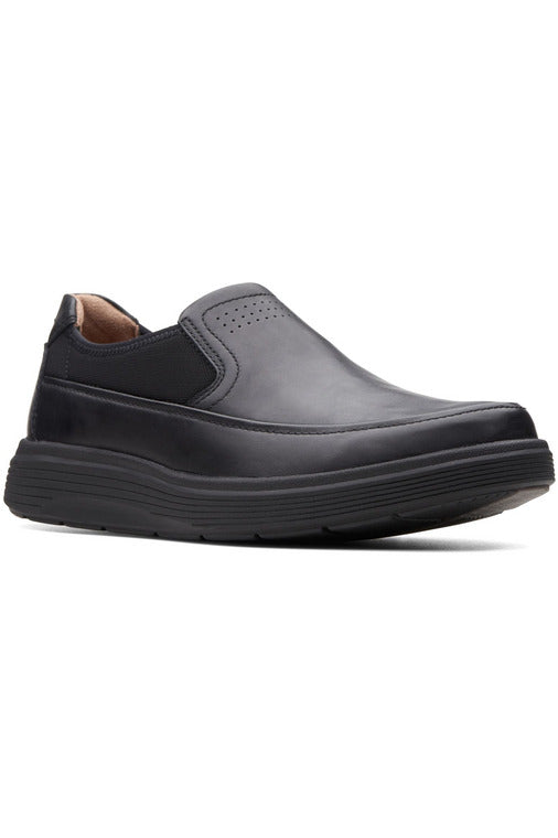 Clarks Un Abode Go in Black leather Extra Wide
