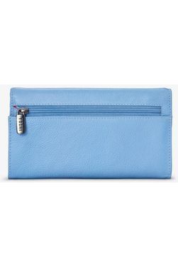 Yoshbi Bee Happy Flap Over Purse in blue leather Y1030