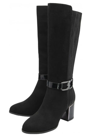 Lotus Elsa knee high boots in Black