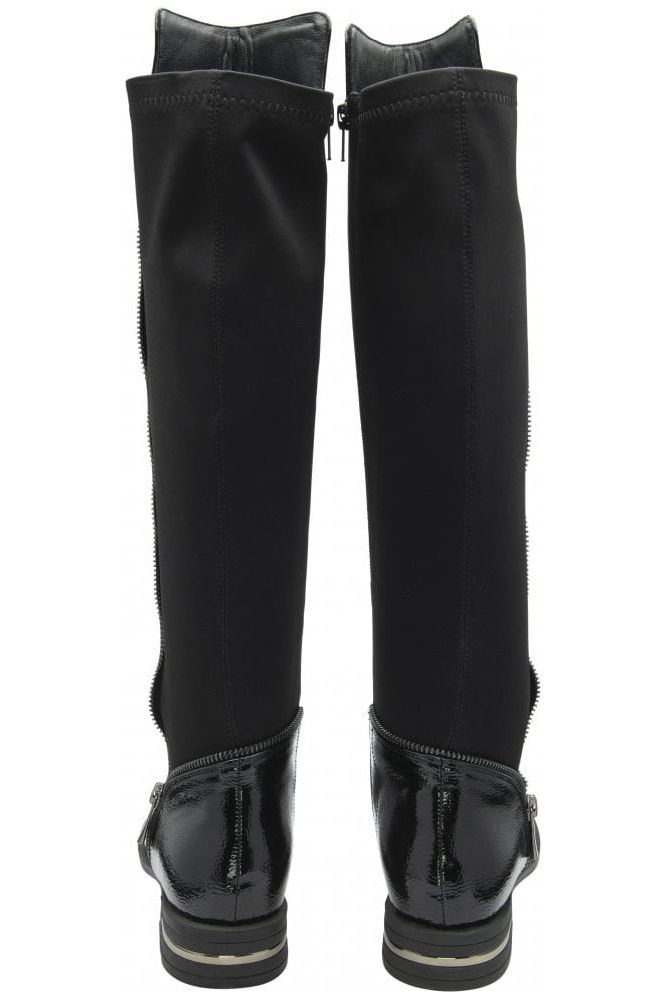 Lotus Tolouse knee high boot in Black patent