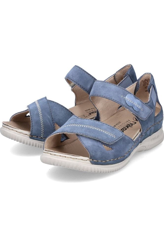 Rieker Ladies sandal V7474-10 in light blue