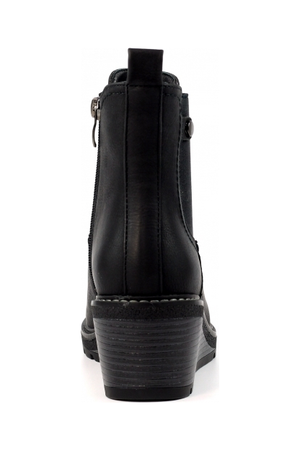 Lunar Tia Black Wedge Ankle Boot GLC003