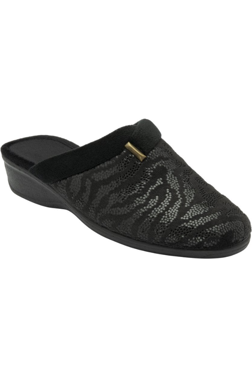 Lotus Gracia ladies slipper in Black