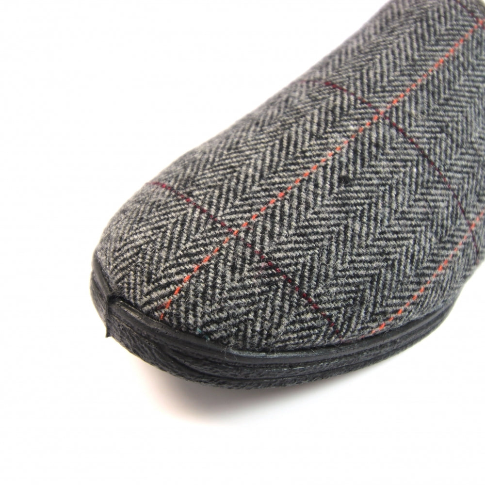 Lunar KMG116 Goodyear Harrison Grey Tweed Slipper