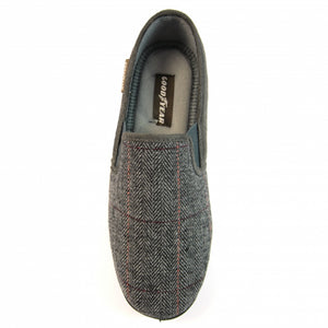 Lunar KMG116 Goodyear Harrison Grey Tweed Slipper