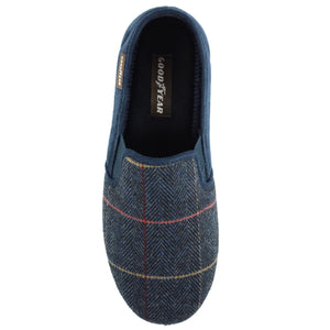 Lunar KMG116 Goodyear Harrison Navy Tweed Slipper