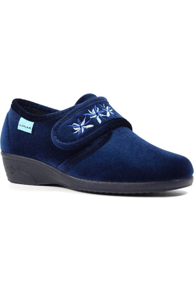 Lunar Paula II Navy Velcro Slipper KLA035