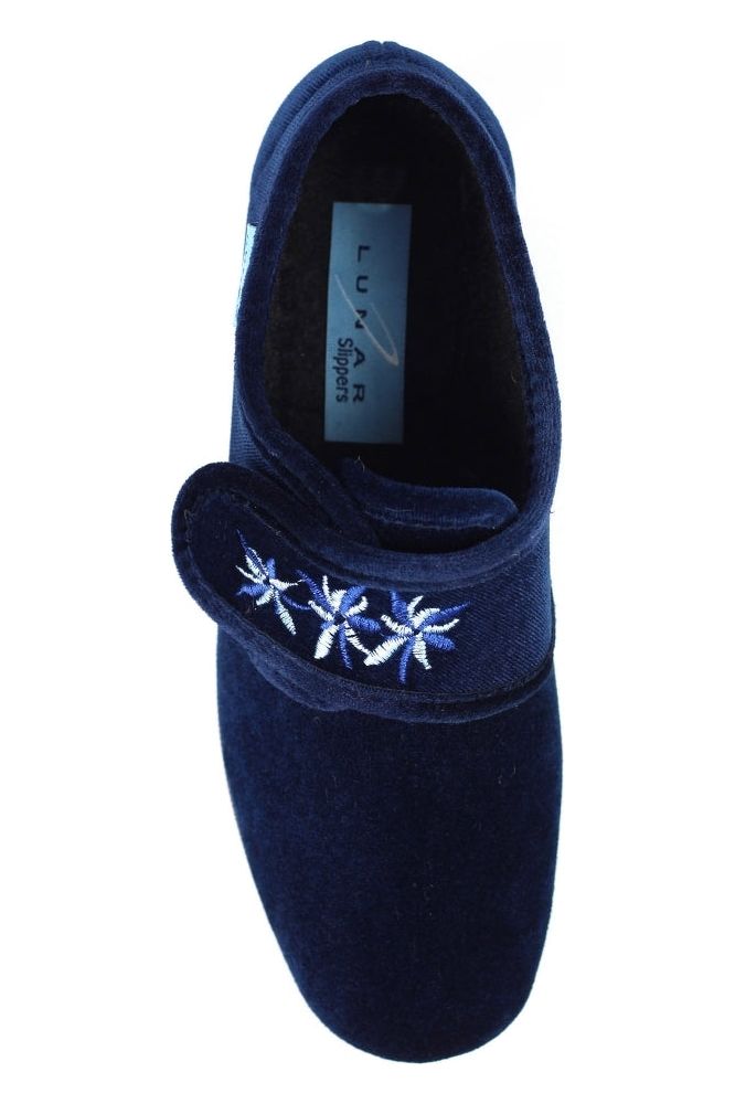 Lunar Paula II Navy Velcro Slipper KLA035