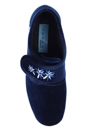 Lunar Paula II Navy Velcro Slipper KLA035