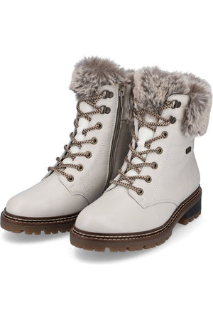 Remonte D0B74-80 ladies white waterproof boot