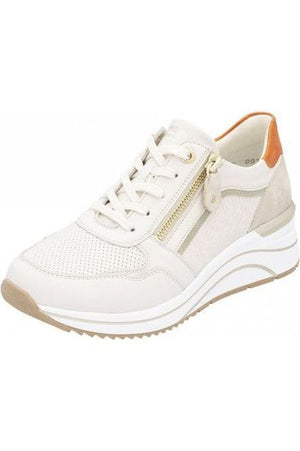 Remonte D0T10-80 Ladies trainer in White Combi