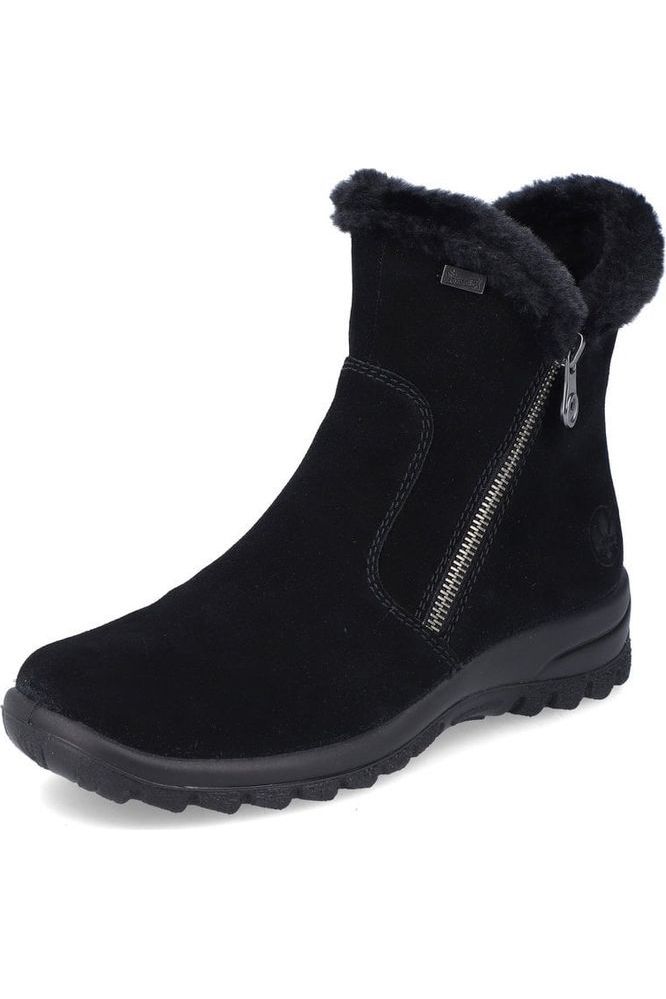 Rieker Ladies Boots L7162-00 waterproof in black suede