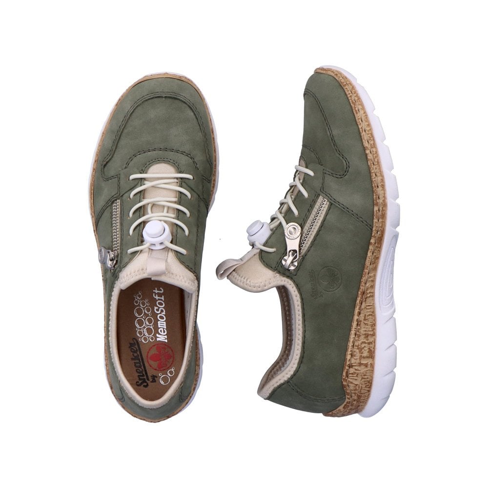 Rieker Ladies trainer N42G0-52 in Khaki