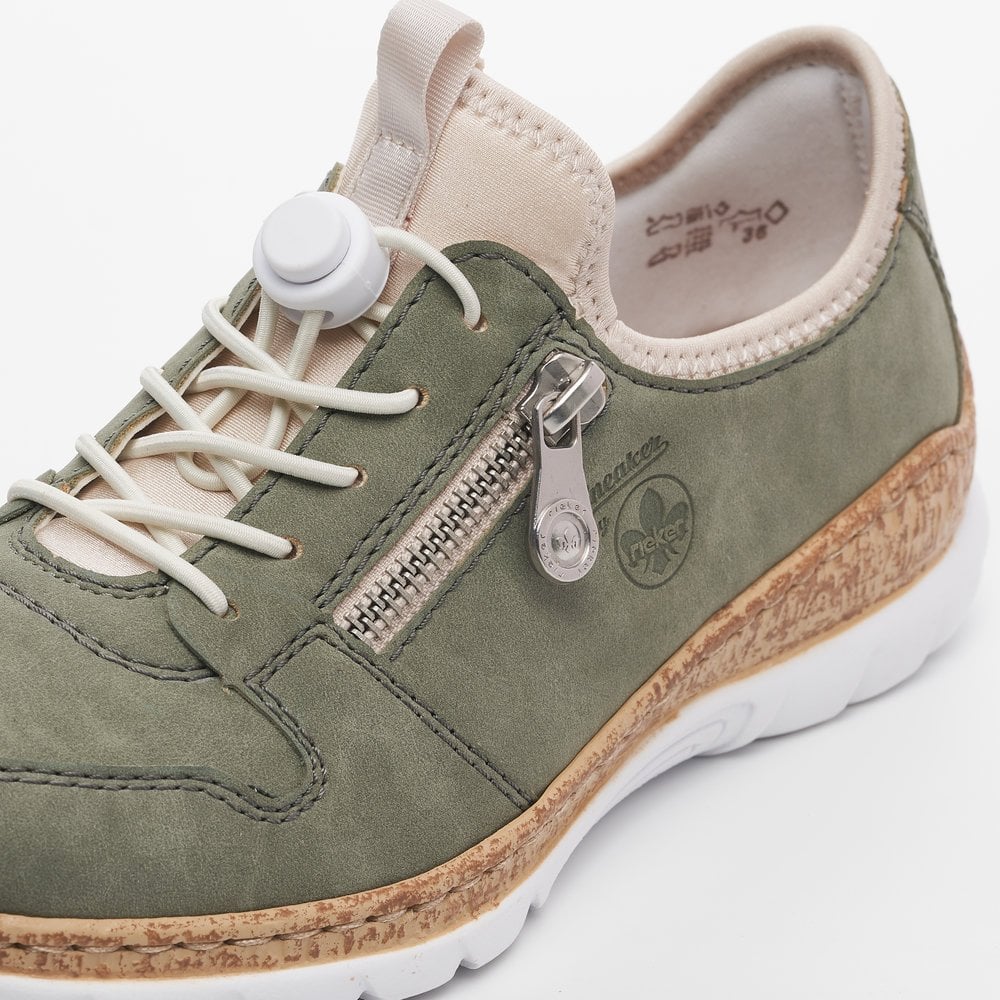 Rieker Ladies trainer N42G0-52 in Khaki