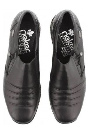 Rieker 44254 00 black ladies slip on shoe waterproof