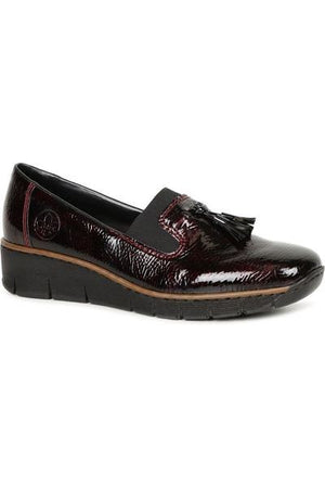 Rieker ladies slip on shoe 53751-35 Bordeaux