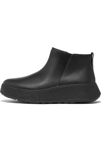 FitFlop F-Mode Leather Platform Zip Ankle Boot black GM2-090