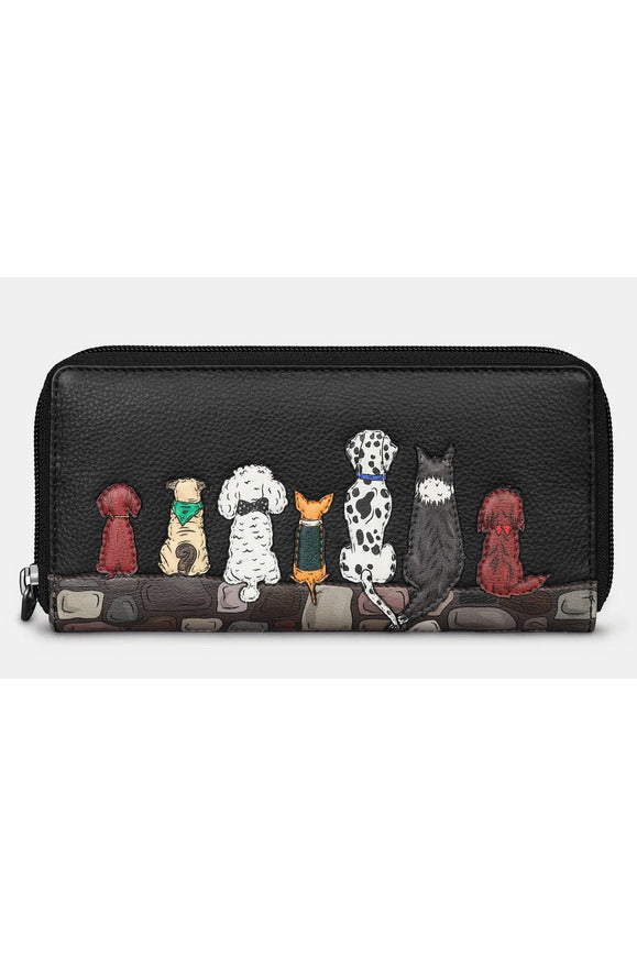 Yoshi Black Bark to Bark Zip Around Purse